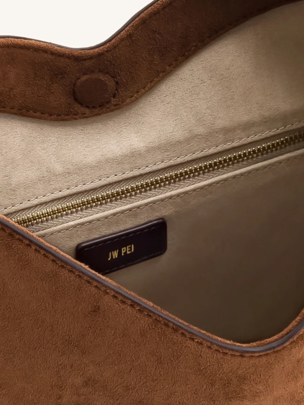 JW PEI Aria Brown Suede Hobo Bag with Gold Hardware - Picture 4 of 11